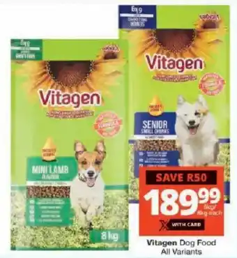 Checkers Vitagen Dog Food All Variants offer