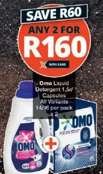 Checkers Omo Liquid Detergent/ Capsules offer