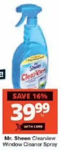 Checkers Mr. Sheen Clearview Window Cleaner Spray offer