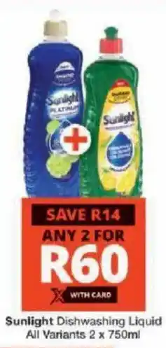 Checkers Sunlight Dishwashing Liquid All Variants offer