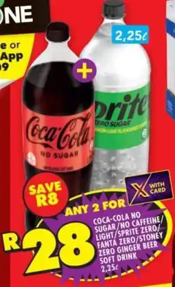 Shoprite Coca-cola no sugar/ no caffeine/ light/ sprite zero/ fanta zero/ stoney zero ginger beer soft drink offer