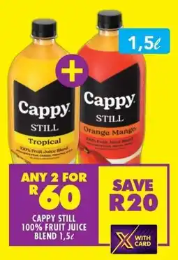 Shoprite Cappy Still 100% Fruit Juice Blend 1,5ℓ offer