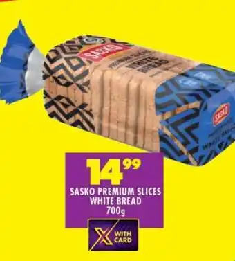 Shoprite Sasko Premium Slices White Bread 700g offer