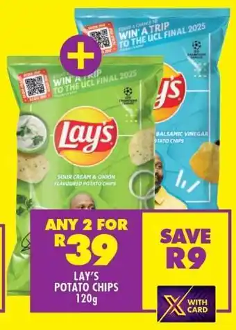 Shoprite LAY'S POTATO CHIPS 120g offer
