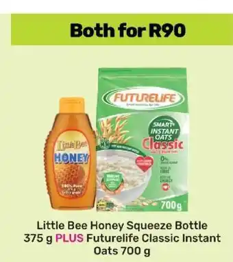 Game Little Bee Honey Squeeze Bottle 375 g PLUS Futurelife Classic Instant Oats 700 g offer