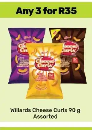 Game Willards Cheese Curls 90 g Assorted offer