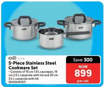 Makro 5-Piece Stainless Steel Cookware Set offer