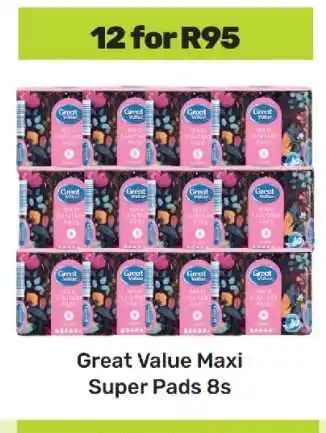 Game Great Value Maxi Super Pads 8s offer