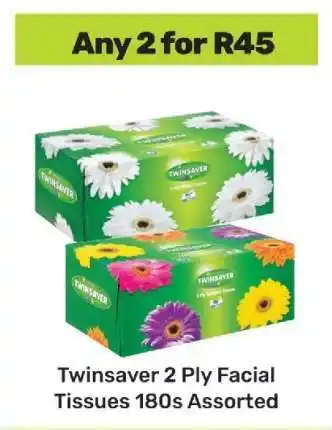 Game Twinsaver 2 Ply Facial Tissues 180s Assorted offer