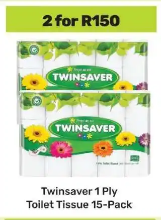 Game Twinsaver 1 Ply Toilet Tissue-15 Pack offer