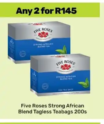 Game Five Roses Strong African Blend Tagless Teabags 200s offer