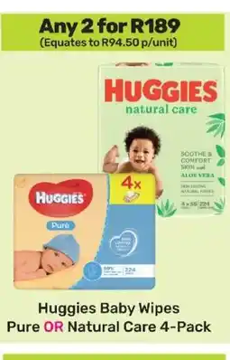 Game Huggies Baby Wipes Pure OR Natural Care 4-Pack offer