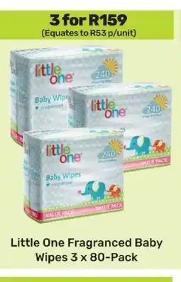 Game Little One Fragranced Baby Wipes 3 x 80 Pack offer