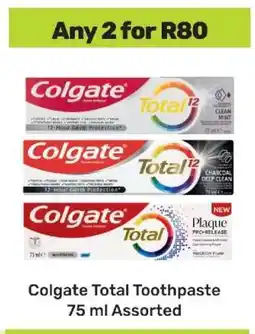 Game Colgate Total Toothpaste 75 ml Assorted offer