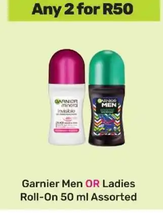 Game Garnier Men OR Ladies Roll-On 50 ml Assorted offer