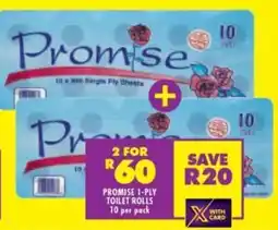 Shoprite Promise 1-ply toilet rolls offer
