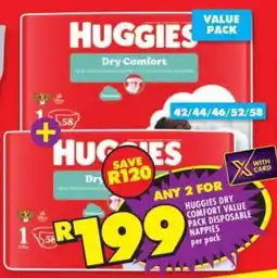 Shoprite Huggies dry comfort value pack disposable nappies offer