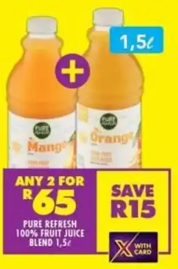 Shoprite Pure refresh 100% fruit juice blend offer