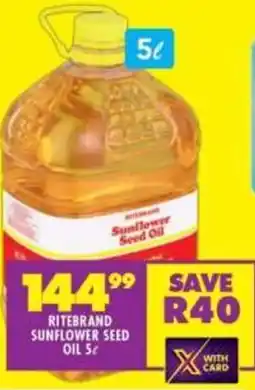 Shoprite Ritebrand sunflower seed oil offer