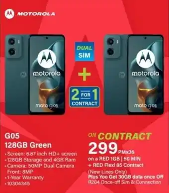 Incredible Connection Motorola G05 128GB Green offer