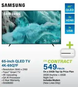 Incredible Connection SAMSUNG 65-inch QLED TV 4K-65Q7F offer