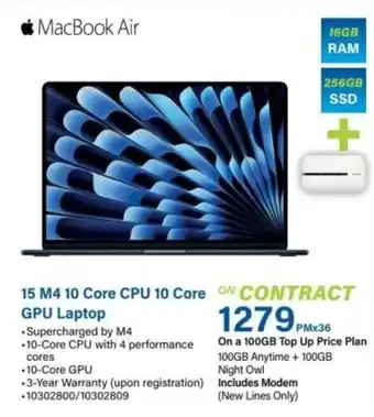 Incredible Connection MacBook Air 15 M4 10 Core CPU 10 Core GPU Laptop offer