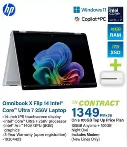 Incredible Connection HP Omnibook X Flip 14 Intel Core Ultra 7 256V Laptop offer
