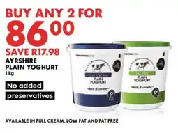 Woolworths Ayrshire plain yoghurt offer
