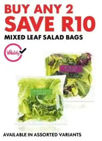 Woolworths Mixed leaf salad bags offer