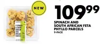 Woolworths Spinach and south african feta phyllo parcels offer