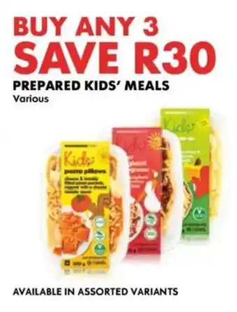 Woolworths Prepared kids' meals offer