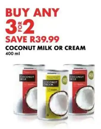Woolworths Coconut milk or cream offer