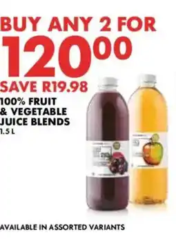 Woolworths 100% fruit & vegetable juice blends offer