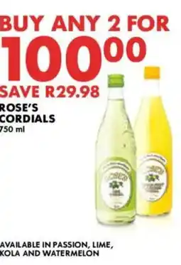 Woolworths Rose's cordials offer