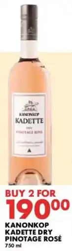 Woolworths Kanonkop kadette dry pinotage rosé offer