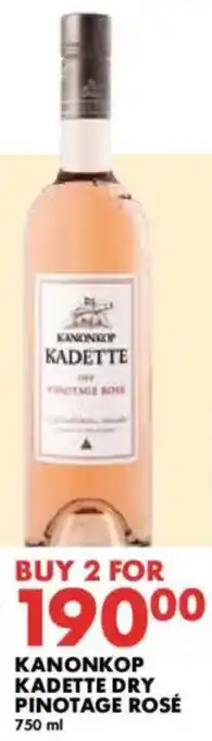 Woolworths Kanonkop kadette dry pinotage rosé offer