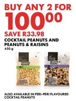Woolworths Cocktail peanuts and peanuts & raisins offer