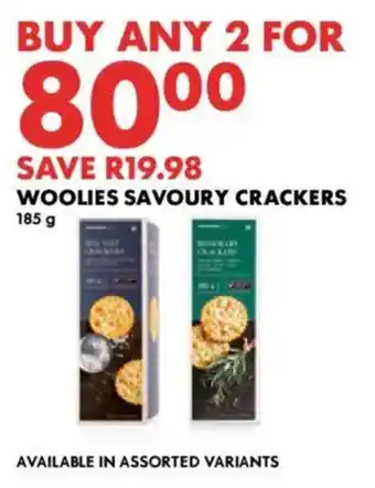 Woolworths Woolies savoury crackers offer