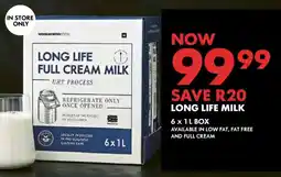Woolworths Long life full cream milk offer