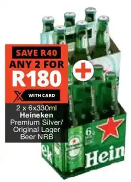 Checkers Liquor Shop Heineken Premium Silver/ Original Lager Beer NRB offer