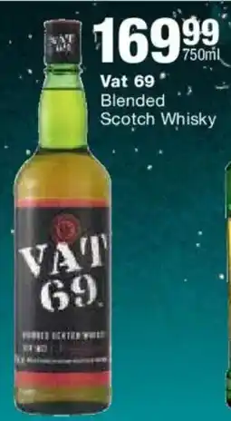 Checkers Liquor Shop Vat 69 Blended Scotch Whisky offer