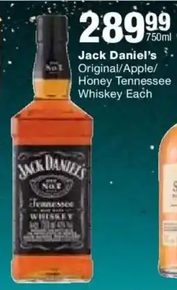 Checkers Liquor Shop Jack Daniel's Original/ Apple/ Honey Tennessee Whiskey offer