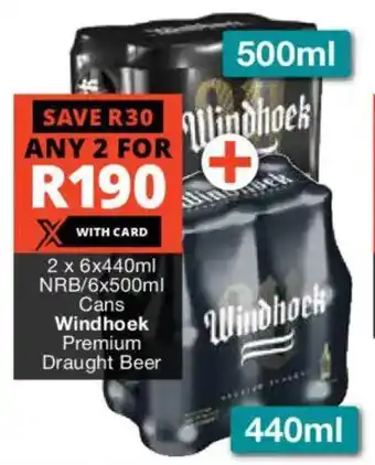 Checkers Liquor Shop Windhoek Premium Draught Beer offer
