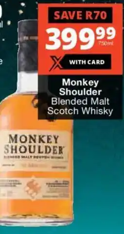 Checkers Liquor Shop Monkey Shoulder Blended Malt Scotch Whisky offer