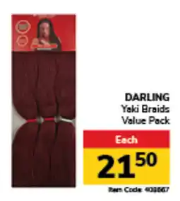Jumbo DARLING Yaki Braids Value Pack offer