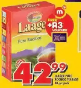 Shoprite Laager pure rooibos teabags offer
