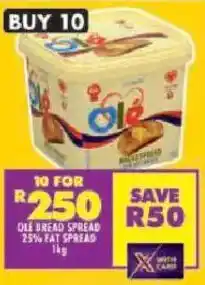 Shoprite Ole bread spread 25% fat spread offer