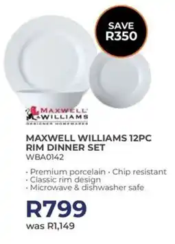 Kloppers Maxwell williams rim dinner set offer