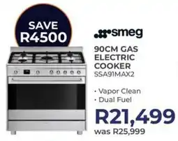 Kloppers Smeg 90cm gas electric cooker offer