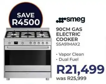 Kloppers Smeg 90cm gas electric cooker offer
